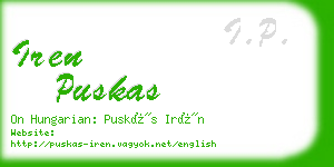 iren puskas business card